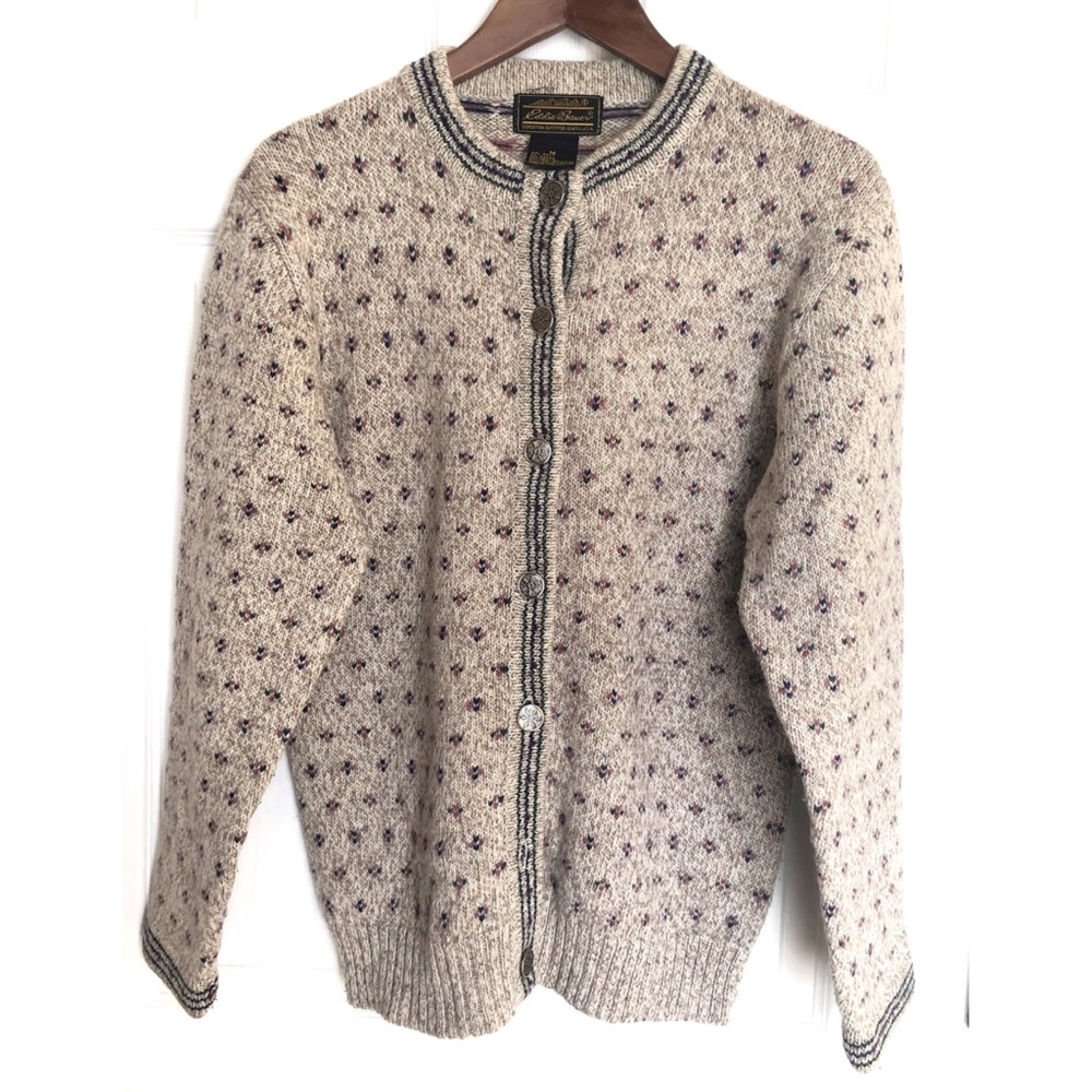 Eddie Bauer Floral Vintage Wool Cardigan